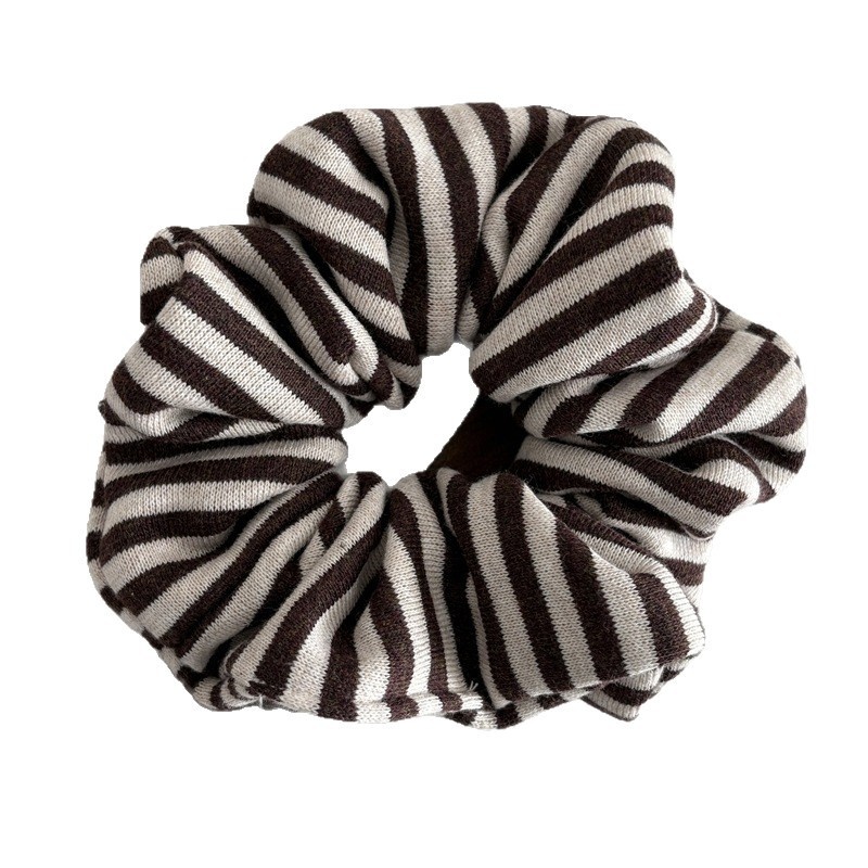 Women's Soft Knitted Winter Hair Elastic Band Striped Color Matching