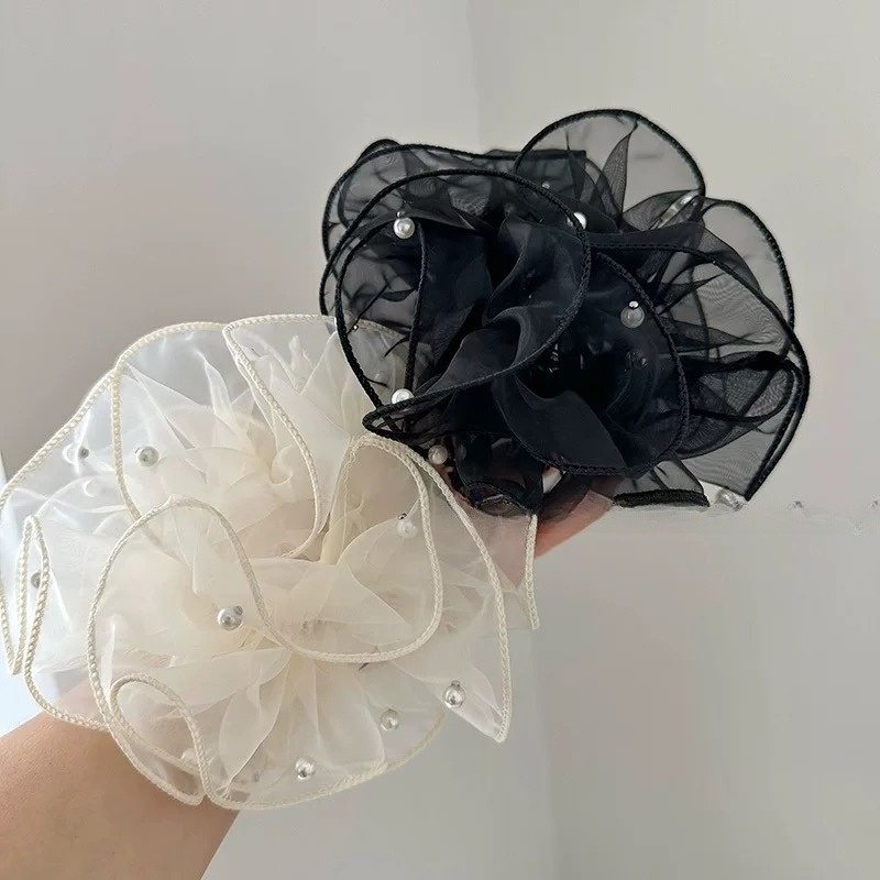 Women's Elegant Irregular Cloth Hair Tie For Weekend Solid Color