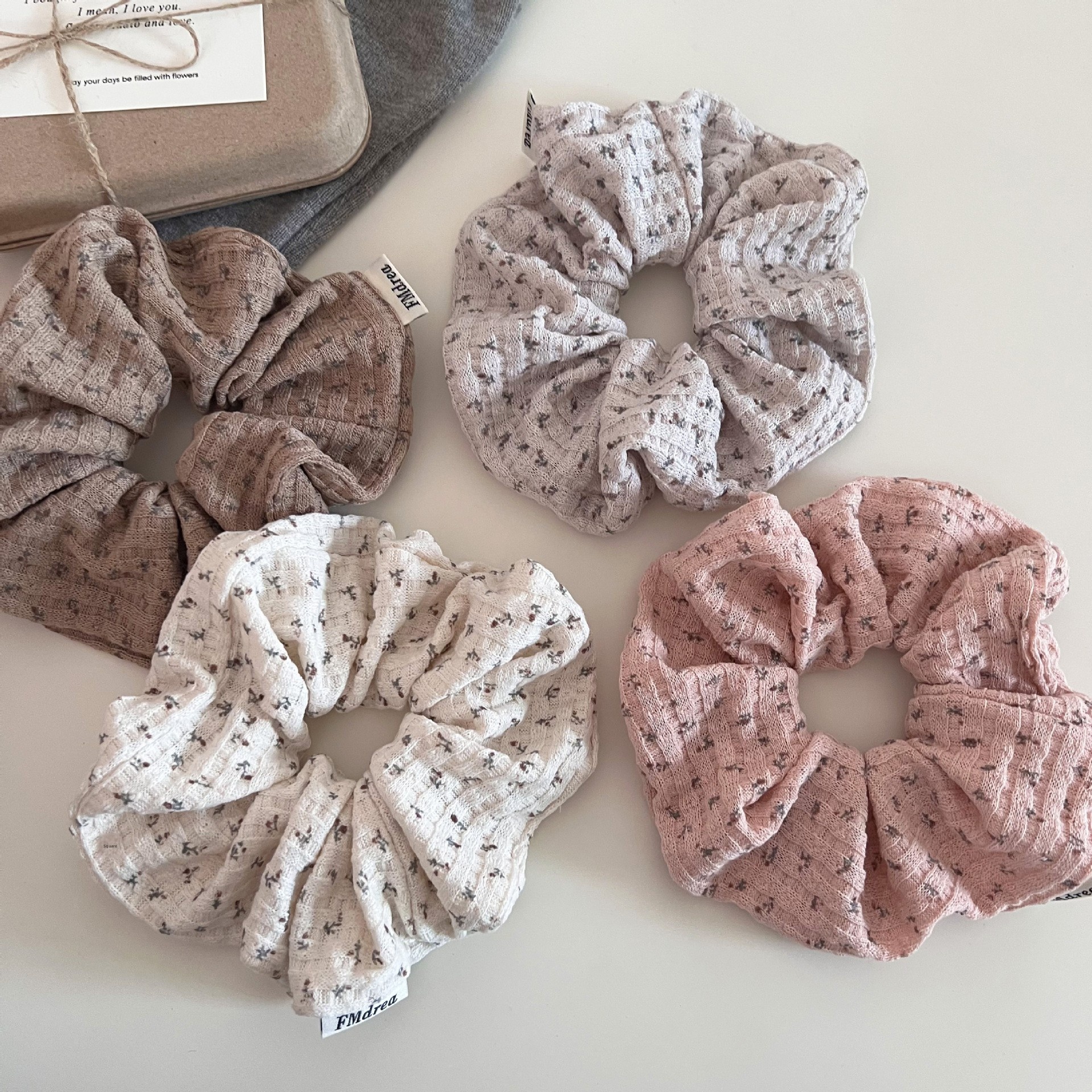 Women's Versatile Knitted Lazy Low Bun Hair Ties Ditsy Floral