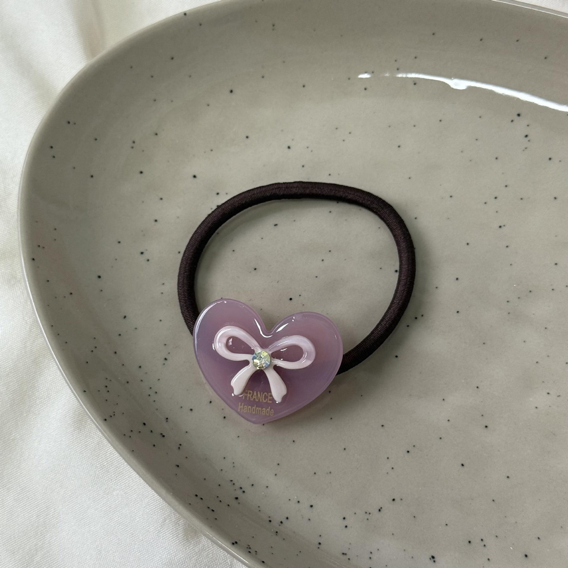Women's Daily Elastic Acetate Hair Tie Rhinestone Heart Bow Knot
