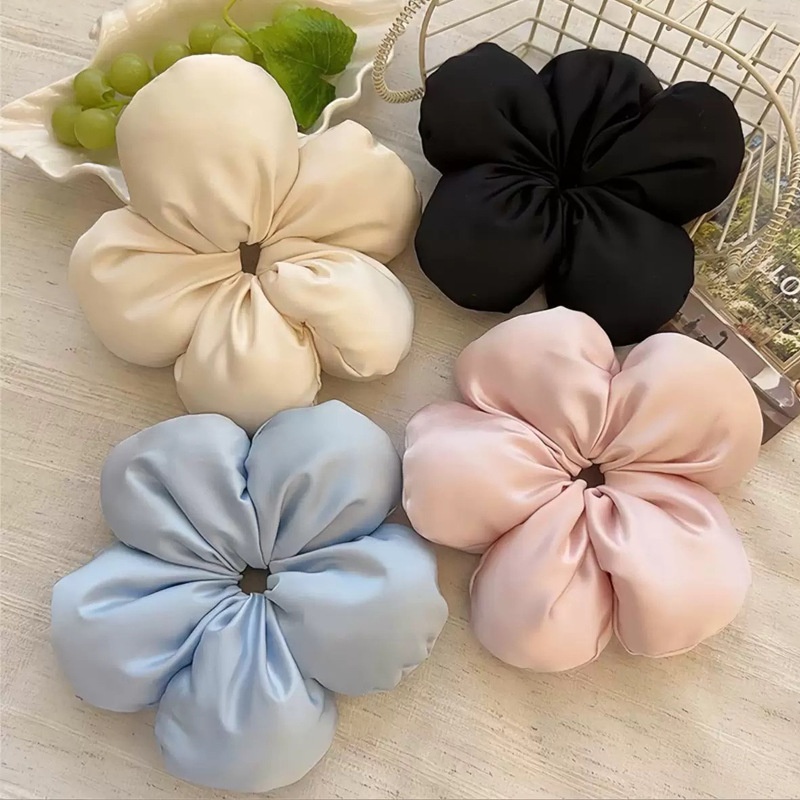 Women's Holiday Cloth Hair Tie Elegant 3D Bread Sponge Flower