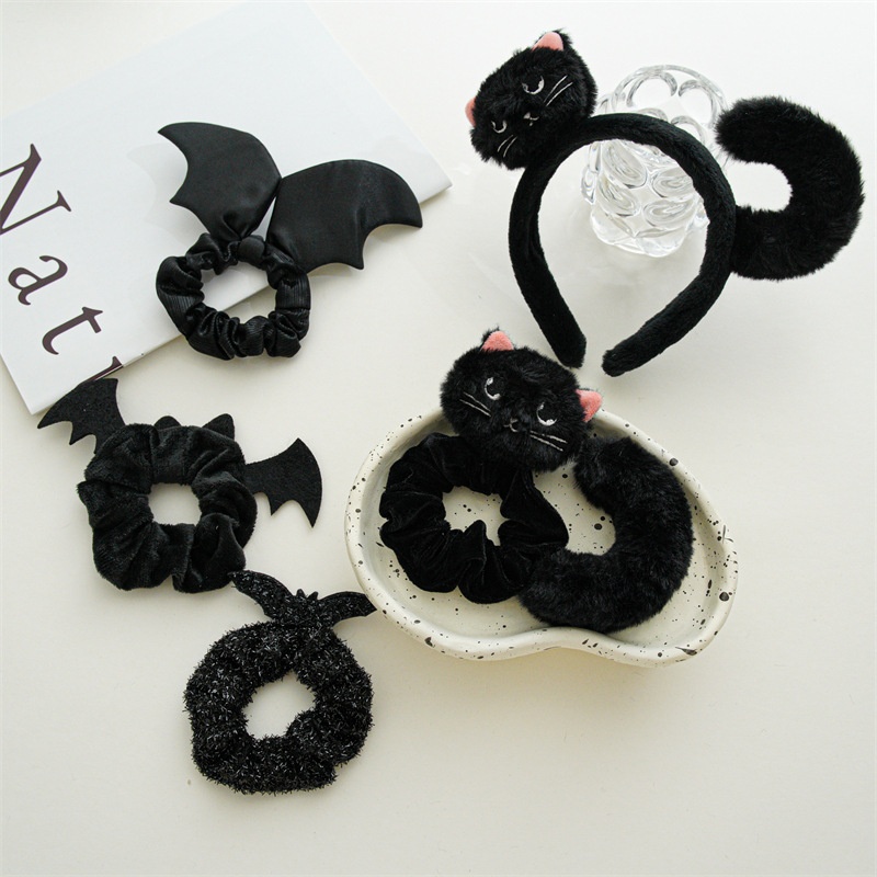 Women's Halloween Carnival Party Hair Band Funny Hip-Hop Bat Pattern
