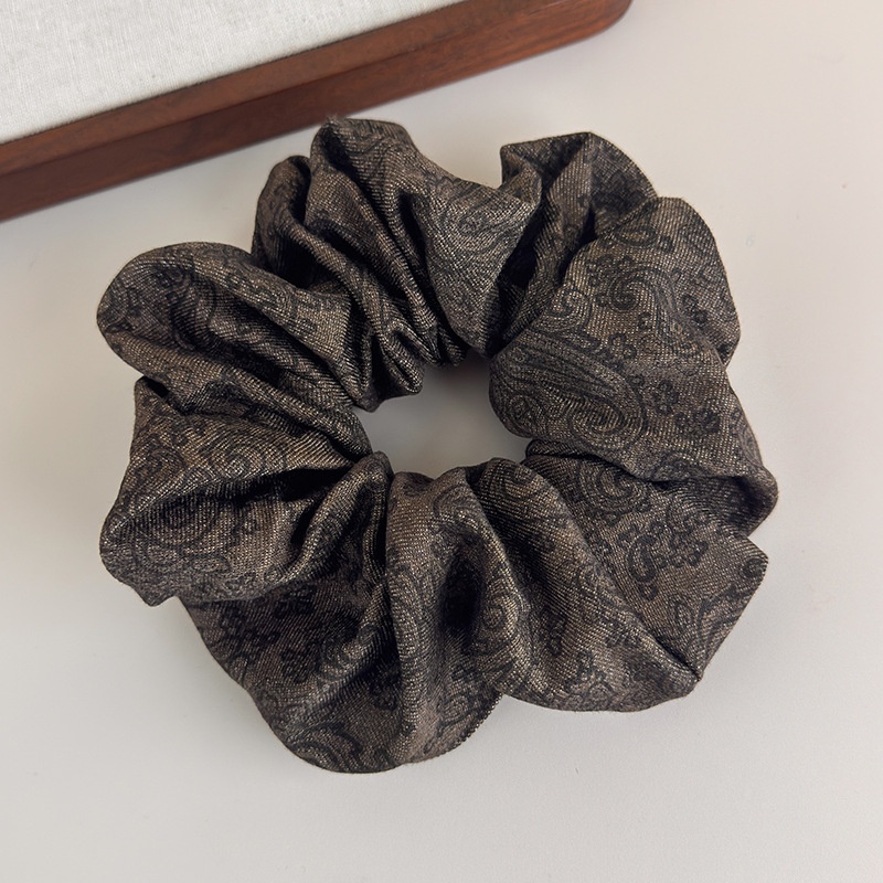 Women's Non-Damaging Cloth Ponytail Scrunchie Retro Paisley Print