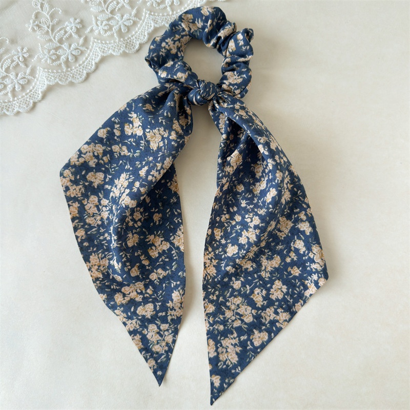 Women's Spring Elastic Polyester Bow Hair Tie Scrunchie Ditsy Floral