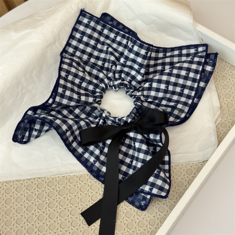 Women's Daily Cloth Hair Scrunchies Plaid Heart Lace Bow Knot