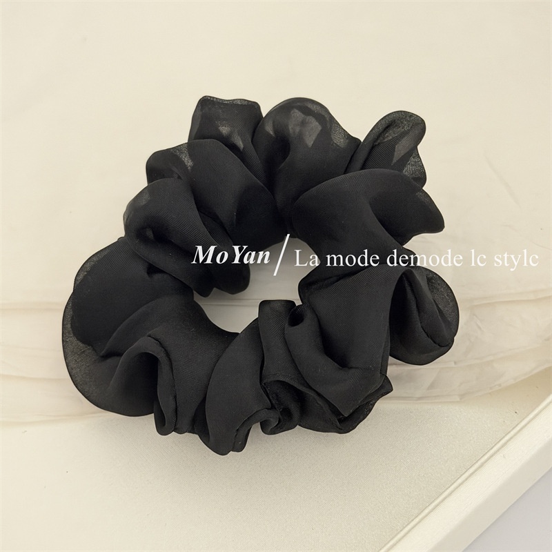 Women's Daily Simple Soft Tulle Hair Scrunchie Solid Color Beige