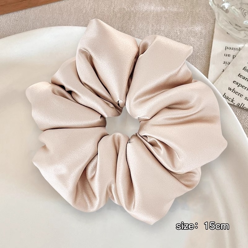 Women's Spring High-End Silky Pleated Pearl Streamer Large Hair Ring