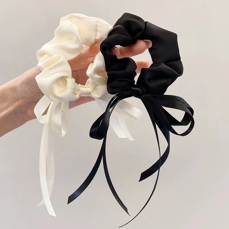 Women's Sweet Daily Handmade Cloth Hair Tie Solid Color Bow Knot