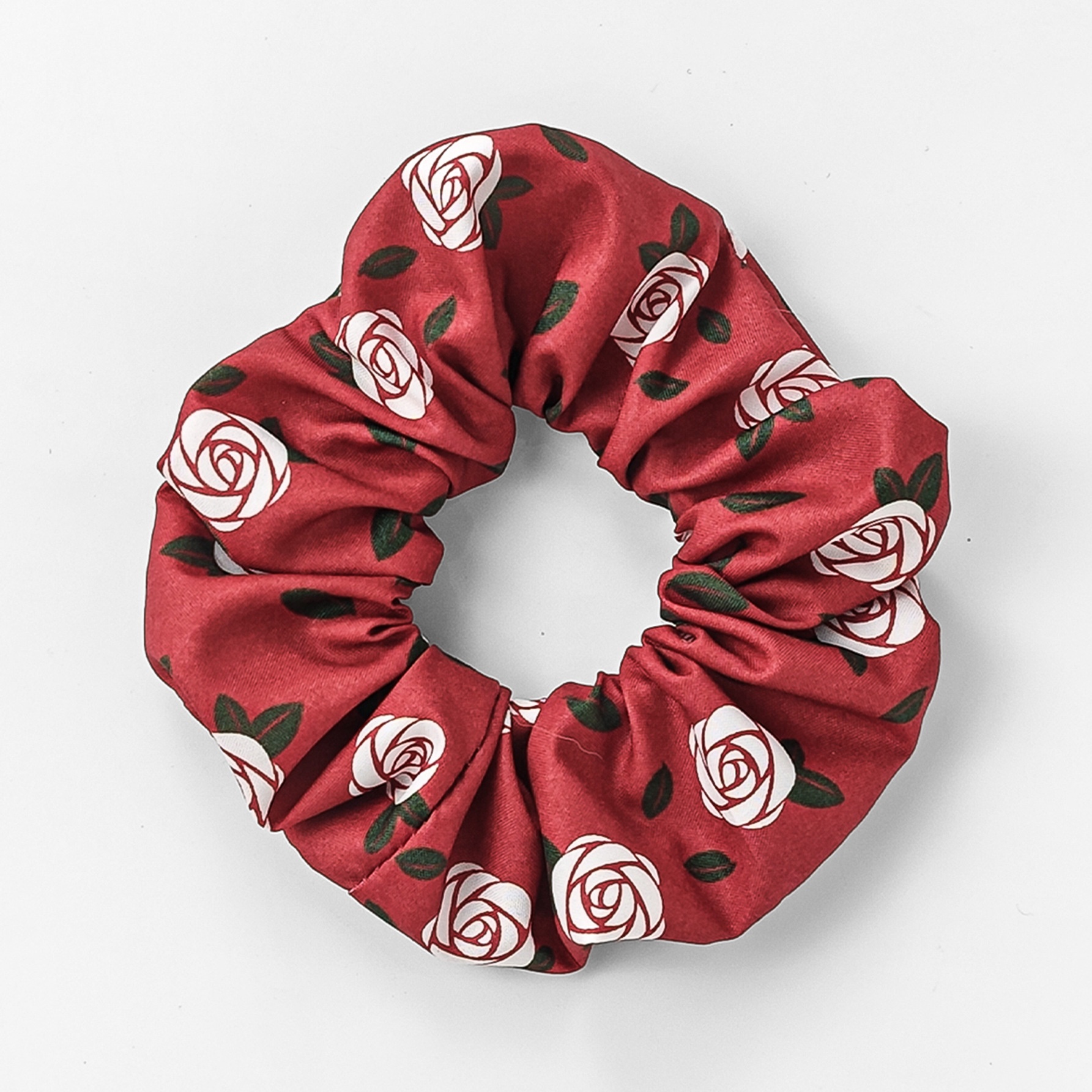 Women's 5-Piece Satin Elastic Hair Ties Valentine Rose Heart Lips Print