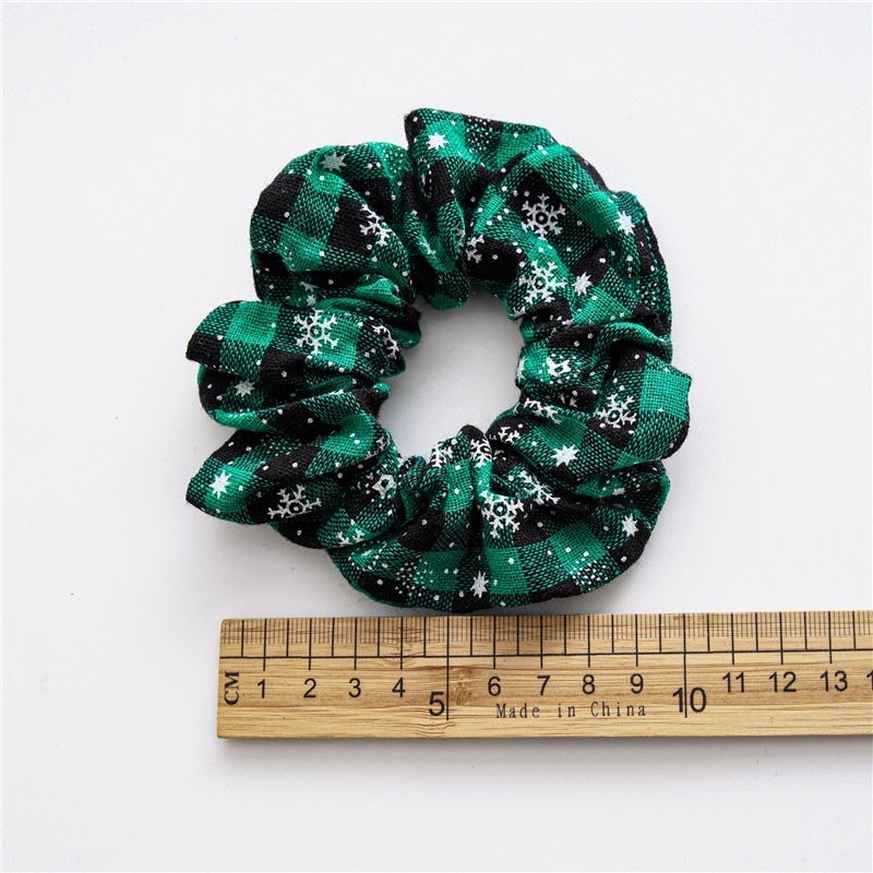 Women's Christmas Cloth Hair Scrunchie Solid Snowflake Lattice