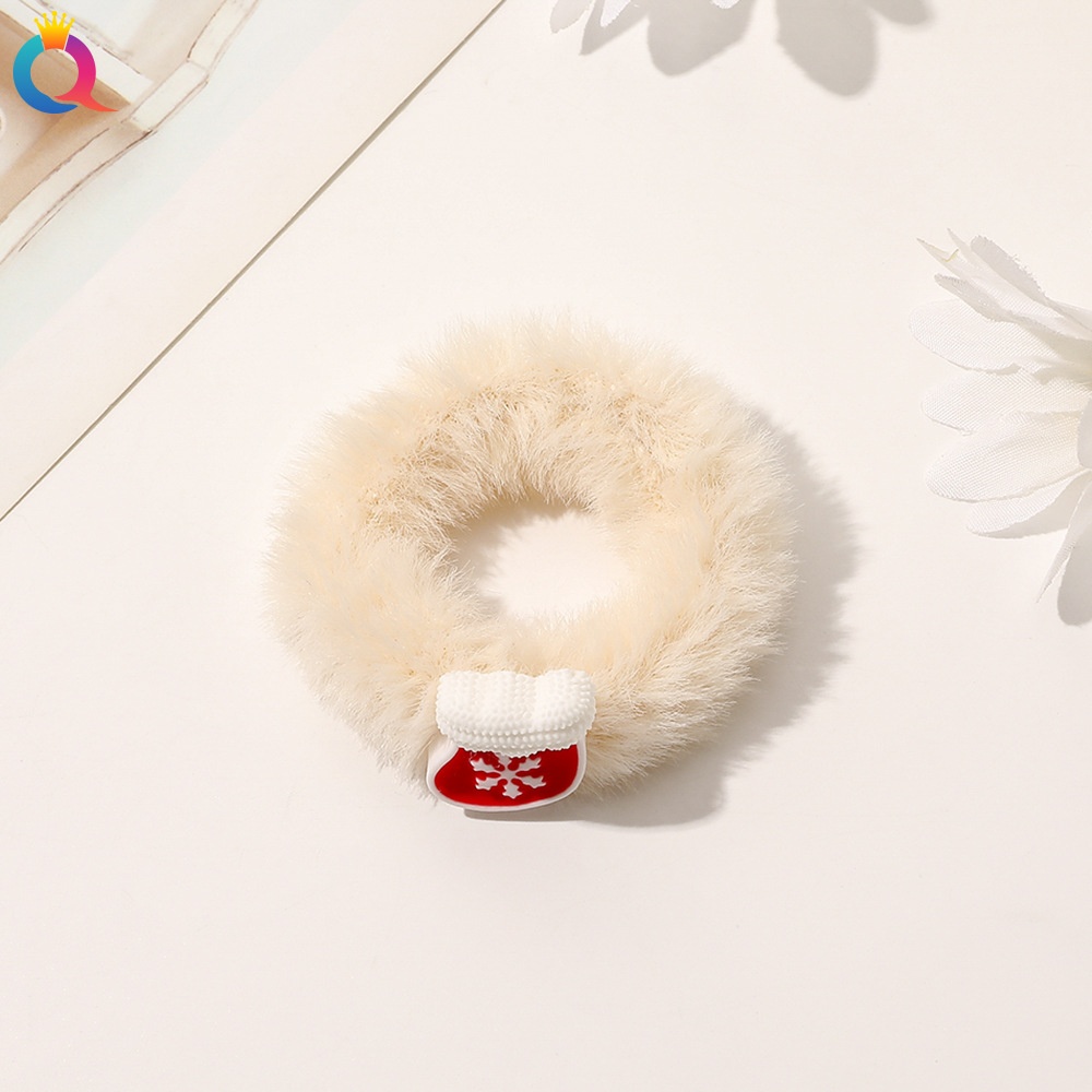 Women's Handmade Cloth Hair Tie Letter Pattern Fashion Christmas Accessory