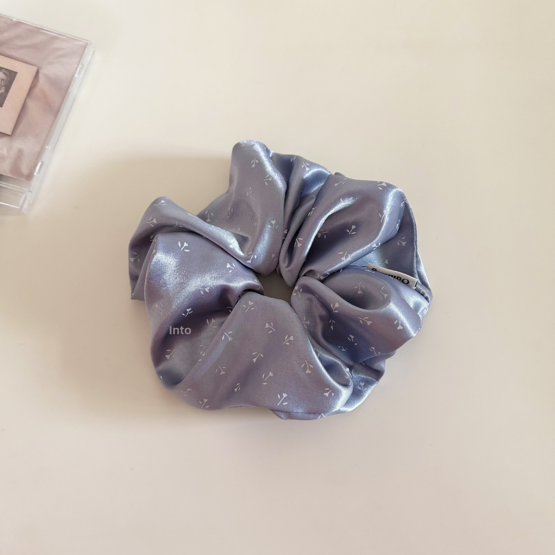 Women's Elegant Satin Hair Tie Daily Accessories Blue Ditsy Floral