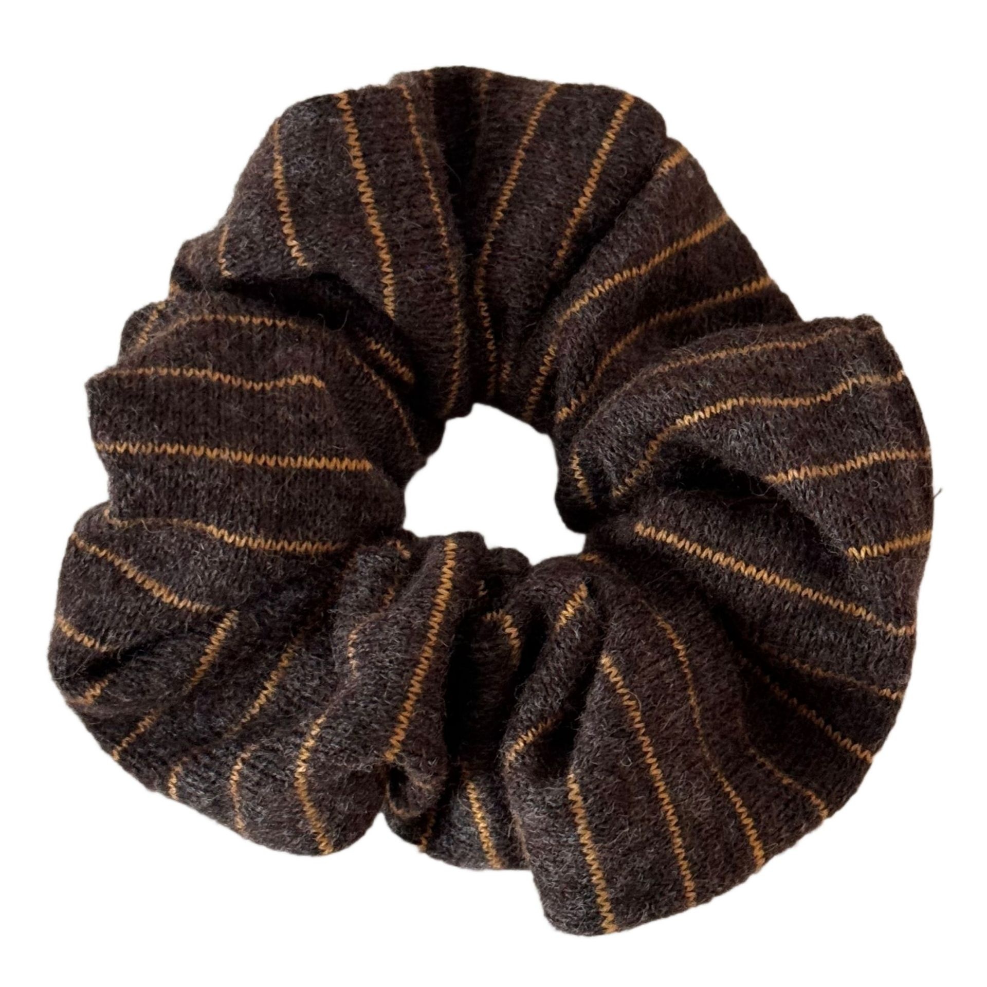 Girls Premium Knitted Woolen Bun Hair Ties Autumn Winter Striped