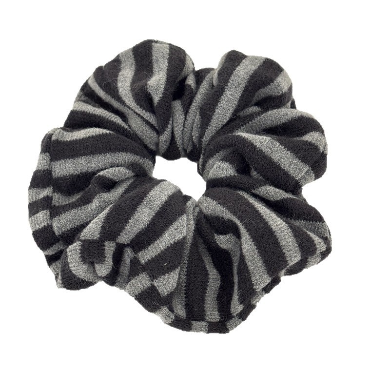 Women's Soft Knitted Winter Hair Ties Retro Stripe Color Block