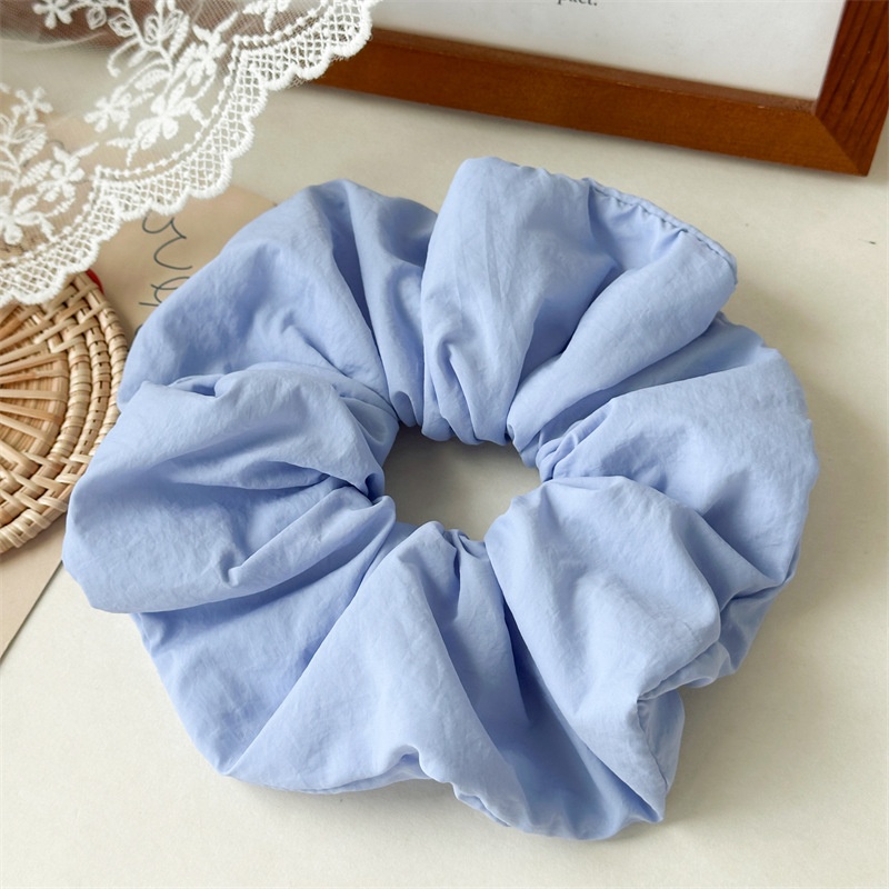 Women Fluffy Cloth Sponge Bun Scrunchies Elastic Ponytail Ties Creamy