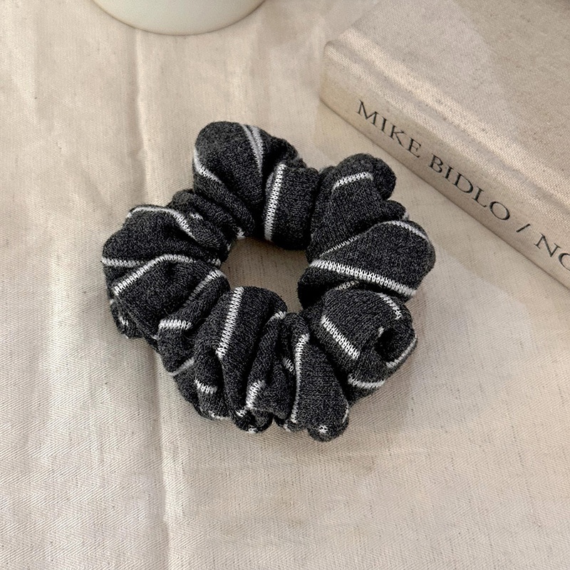 Women's Simple Striped Cloth Hair Tie, High Elasticity Ponytail Holder