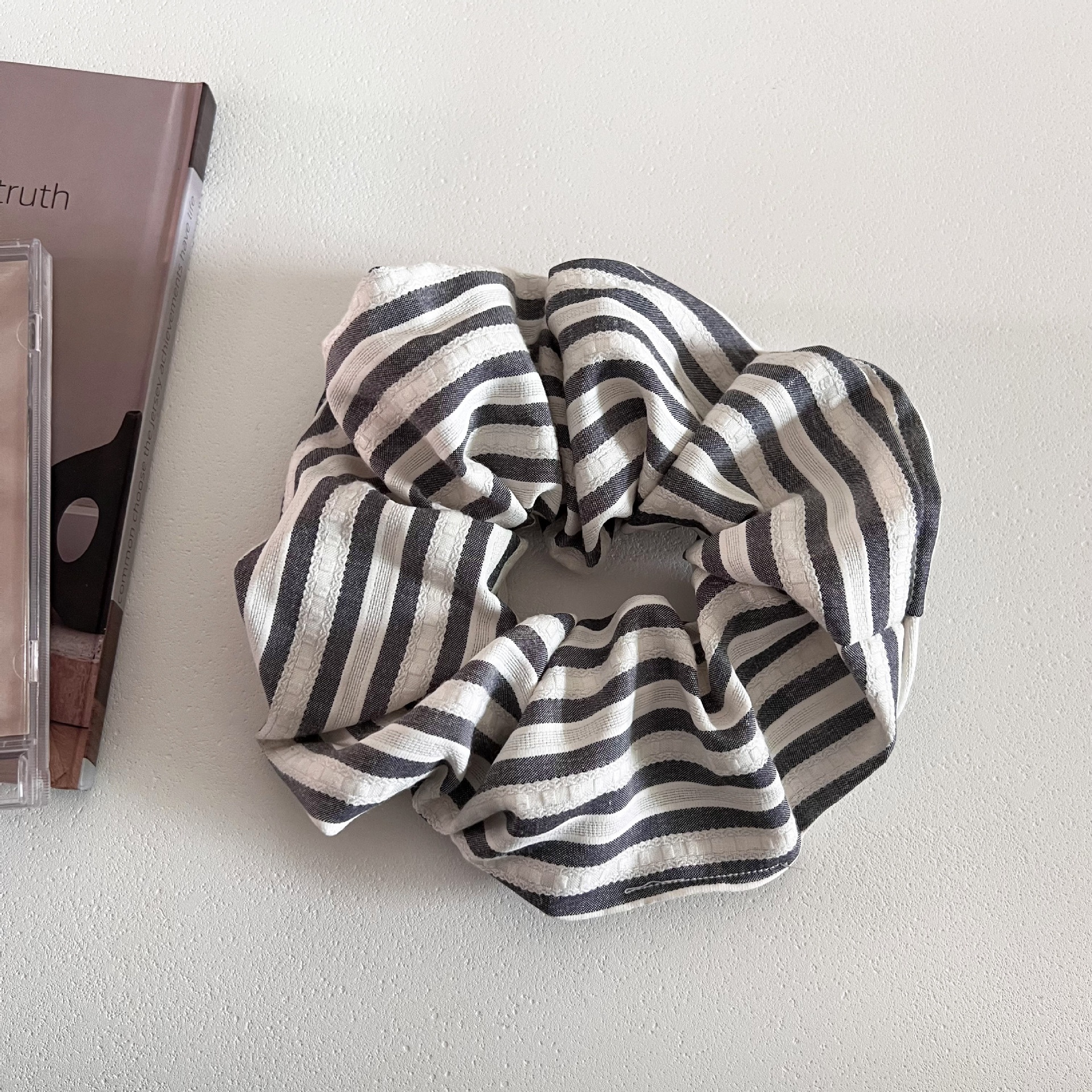 Women & Girls Daily Cloth Ball Hair Tie Ponytail Holder Colorful Striped