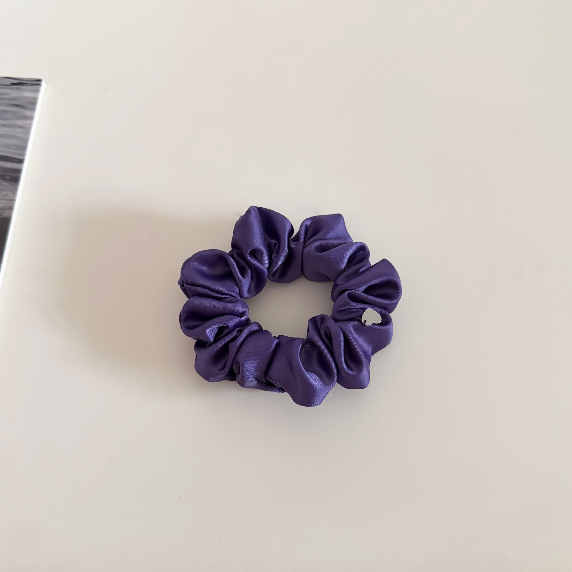 Women's Elegant Purple Heart Satin Hair Band - Simple Everyday Hair Tie