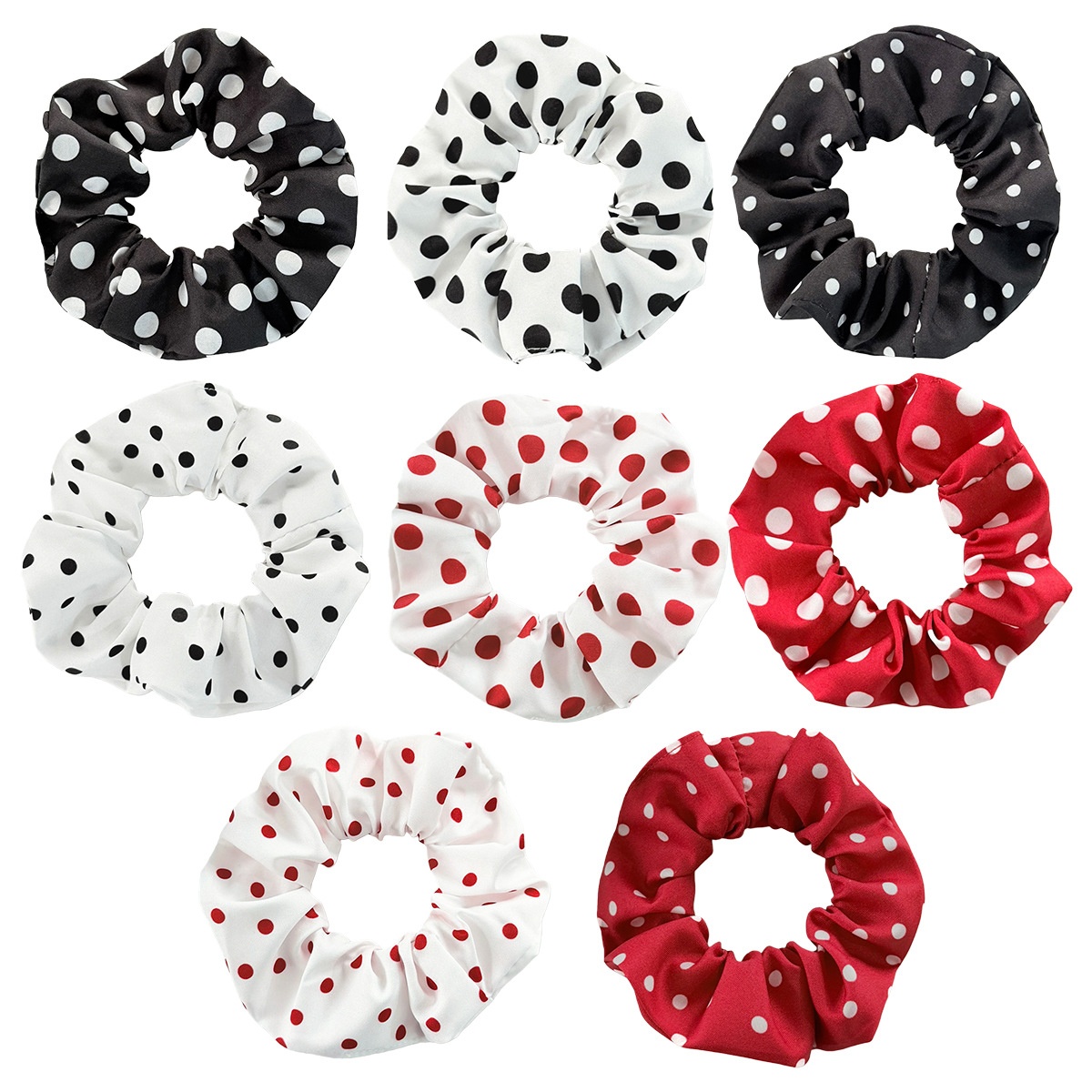 Women's All-Season High Elastic Fabric Hair Tie Minimalist Polka Dots