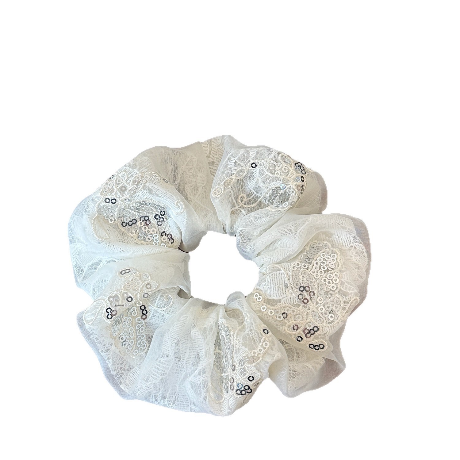 Women's Spring French Style Hair Tie Daily Accessory Beige Lace