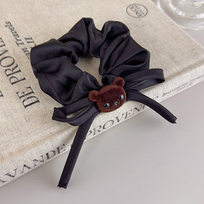 Women's Cute Bear Bow Cloth Scrunchie Autumn Hair Tie Accessory