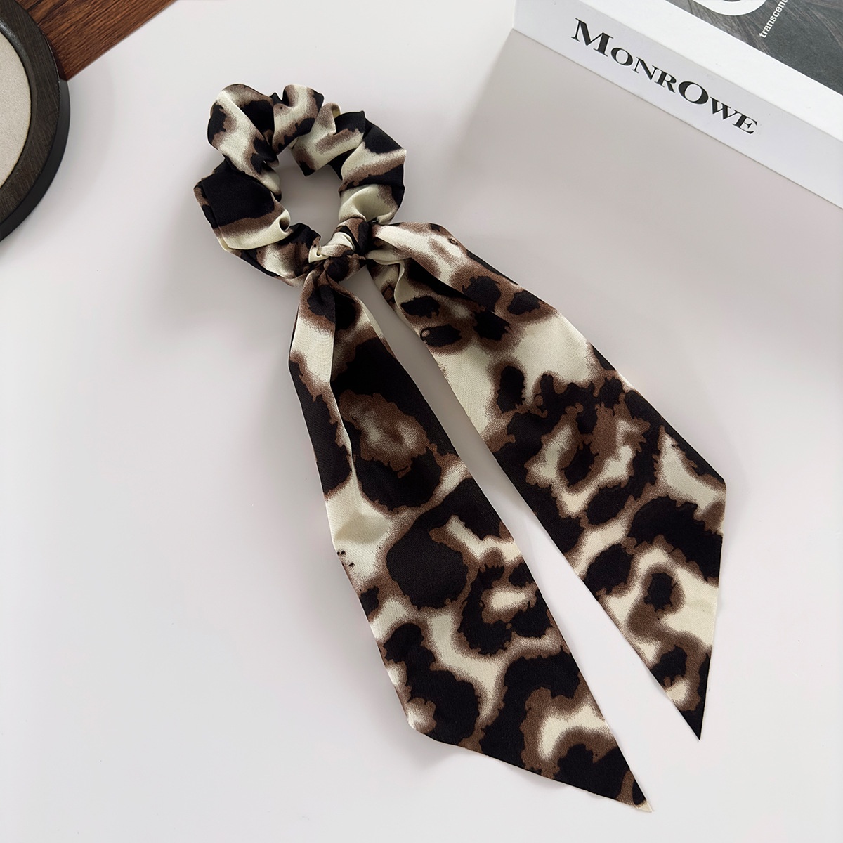 Women's High Elasticity Cloth Bow Hair Tie Retro Leopard Print Hairband