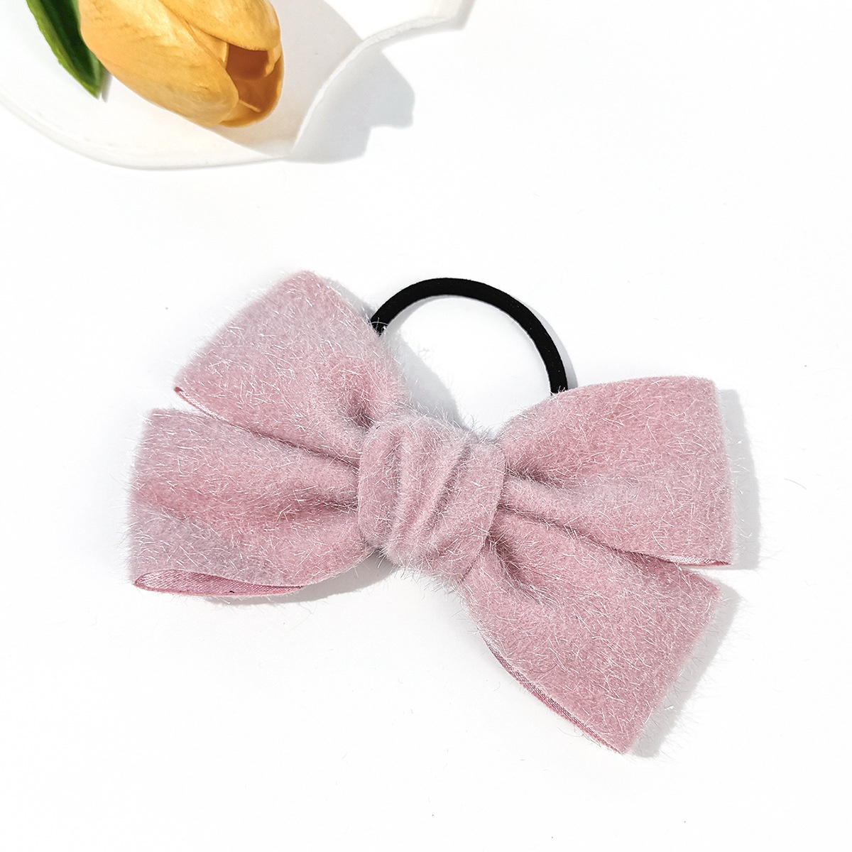 Women's Autumn Winter Plush Velvet Hair Tie Vintage Bow Knot