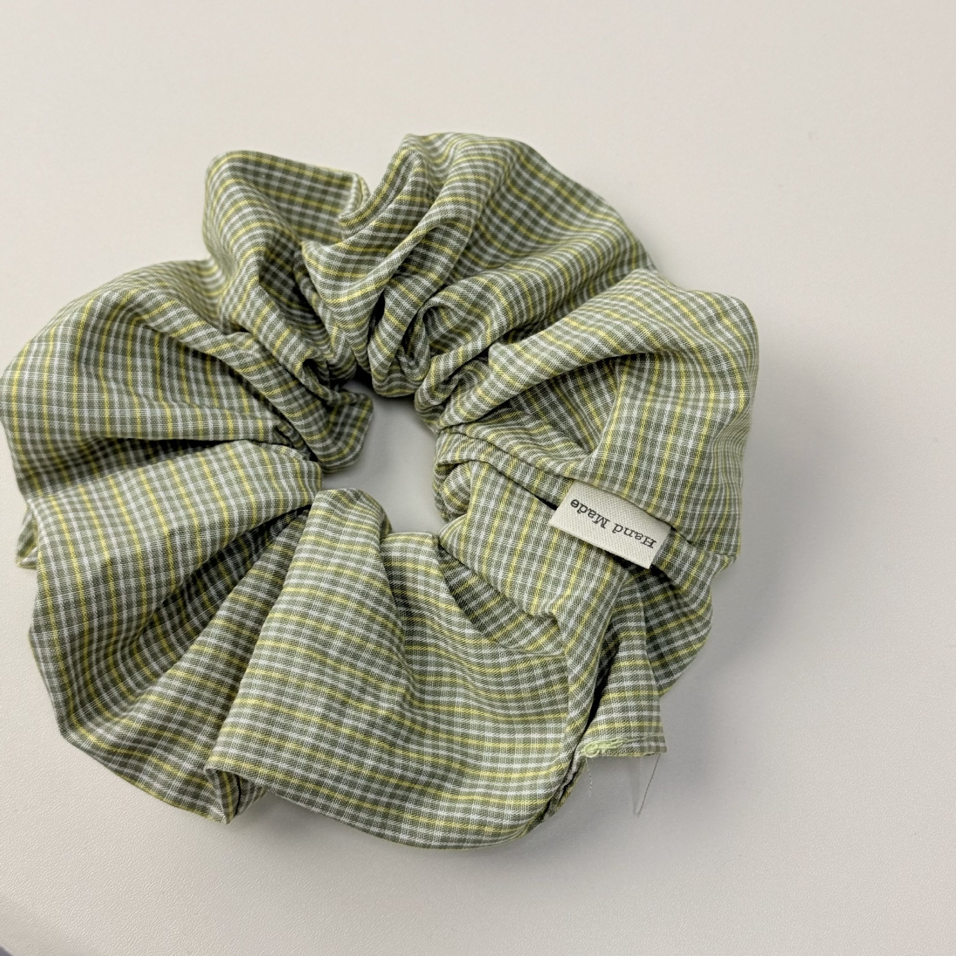 Women's Spring Cloth Bubble Braid Hair Rope Accessory In Green Plaid