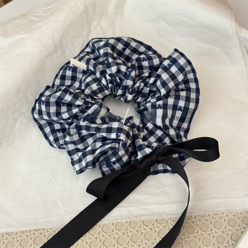 Women's Daily Cloth Hair Scrunchies Plaid Heart Lace Bow Knot