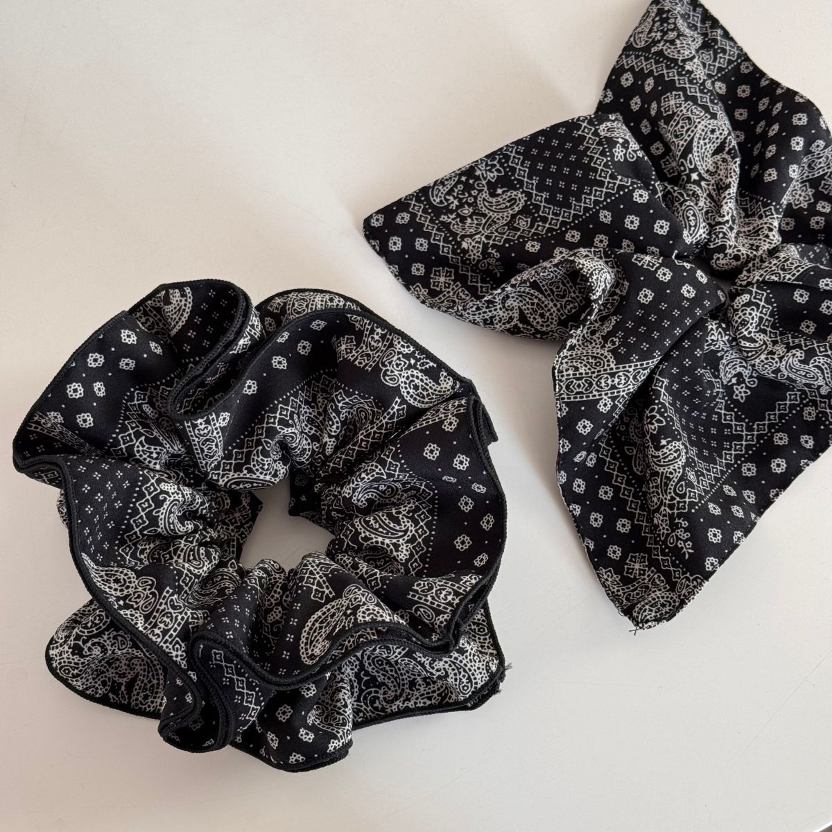 Women's Daily Cloth Volume Pleated Hair Tie Vintage Paisley Floral Print