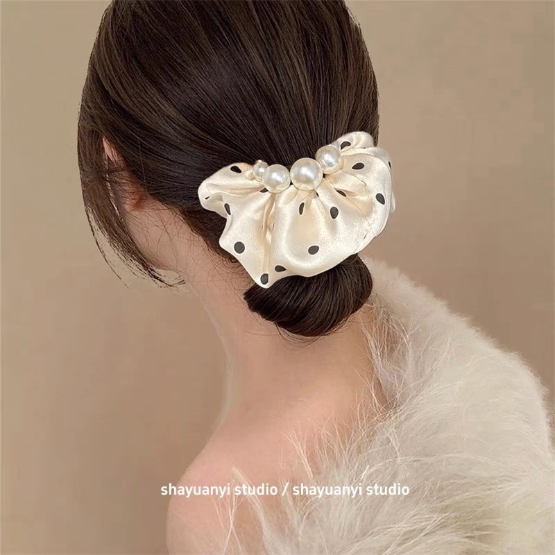 Women's Simple Daily Cloth Hair Tie Scrunchie Classic Polka Dots