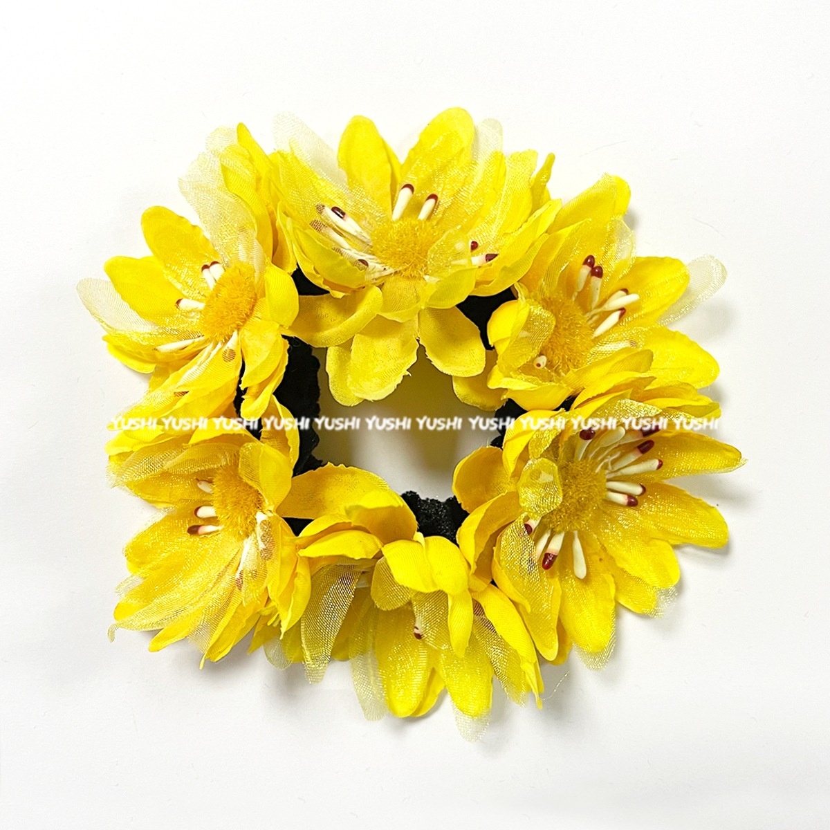 Women's Cloth Rose Hair Ties For Party Cute Colorful Floral Bubble Bands