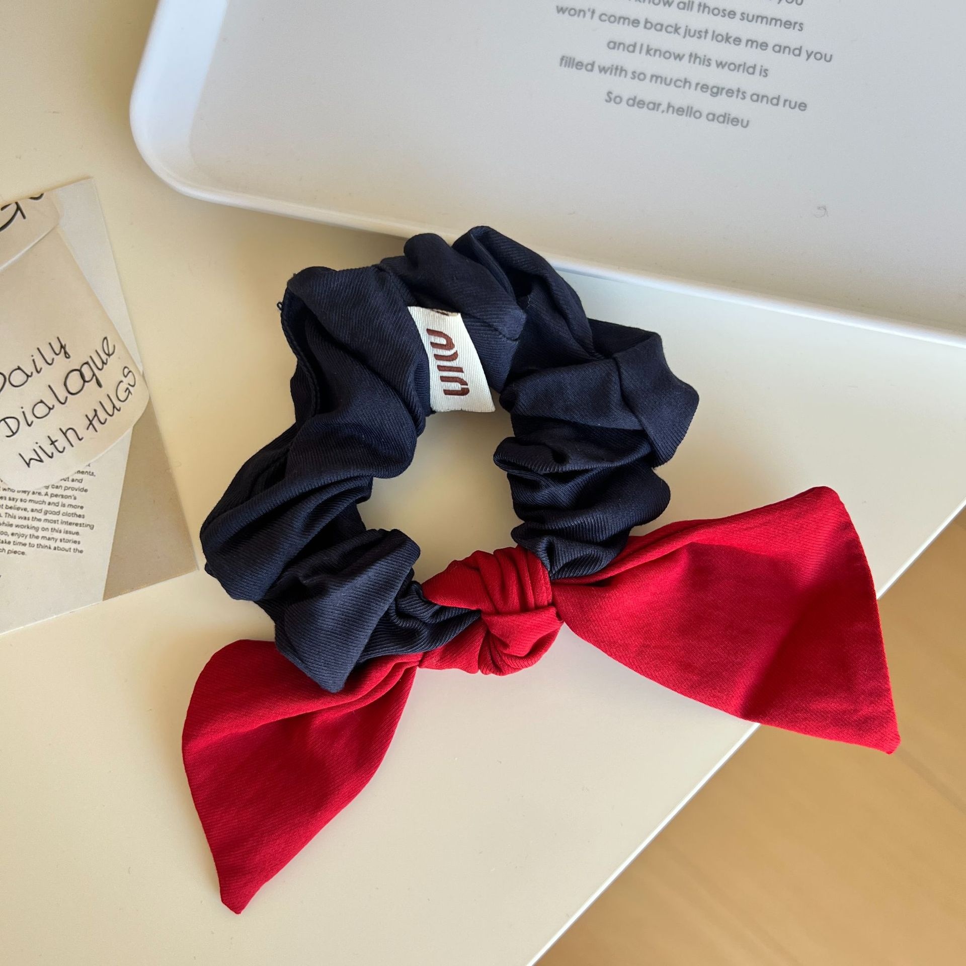 Women's Daily Commute Bowknot Cloth Hair Band Navy Blue Solid Color