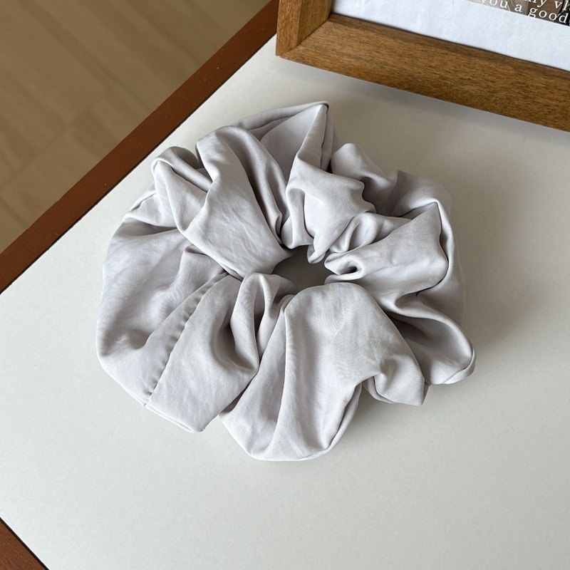 Women Creamy Glossy Cloth Scrunchies Low Ponytail Hair Ties Solid Color