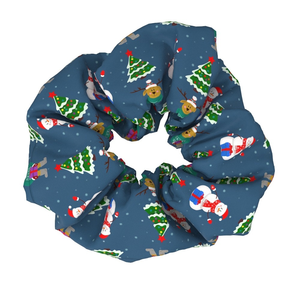 Women's Large Bow Hair Ties Festive Christmas Tree Pattern Cloth Headwear