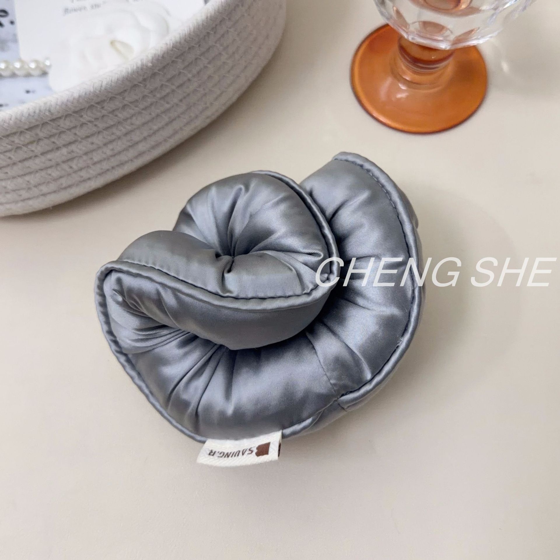 Women's Stylish Irregular Cloth Hair Tie For Spring Summer Solid Black