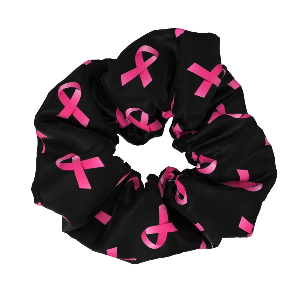 Women's Sweet Pink Ribbon Hair Ties Handmade Irregular Cloth Scrunchies