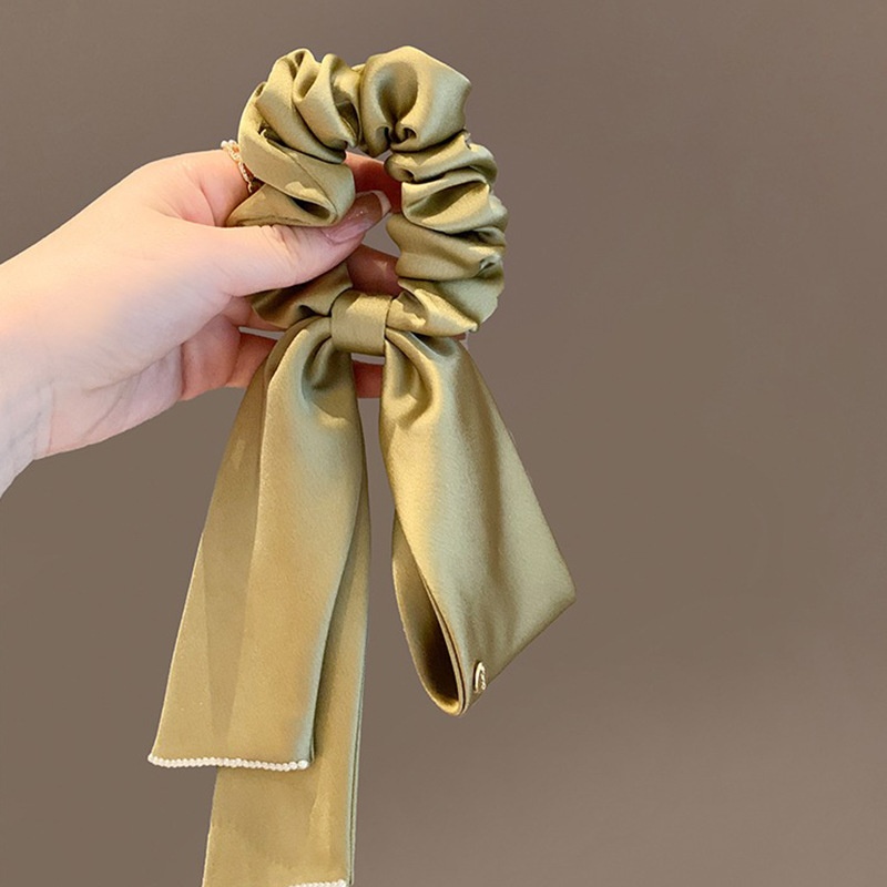 Women's Daily Elegant Pearl Bowknot Cloth Hair Tie Solid Color