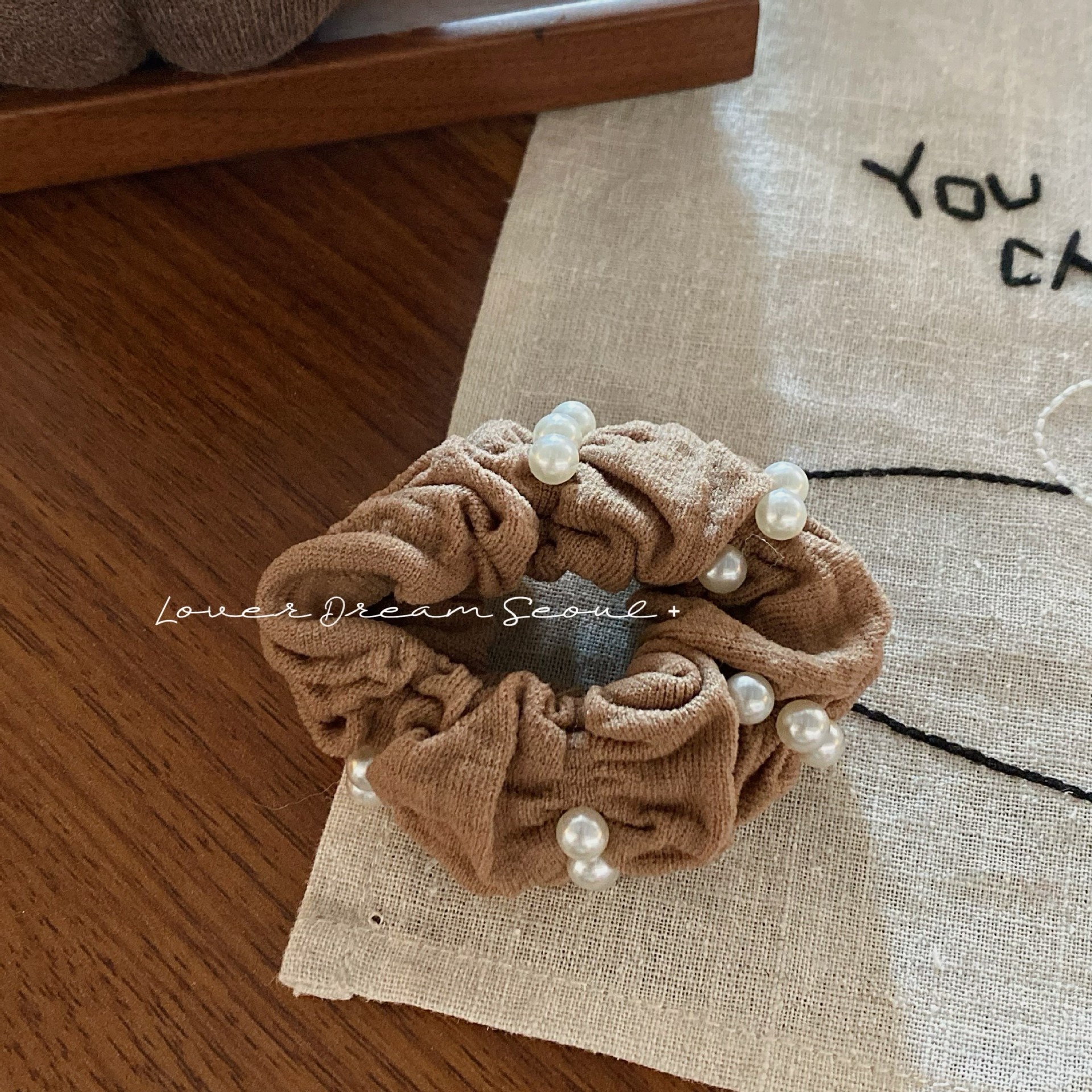 Girls Synthetic Telephone Cord Hair Ties Daily Wear Pearl Neutral Colors