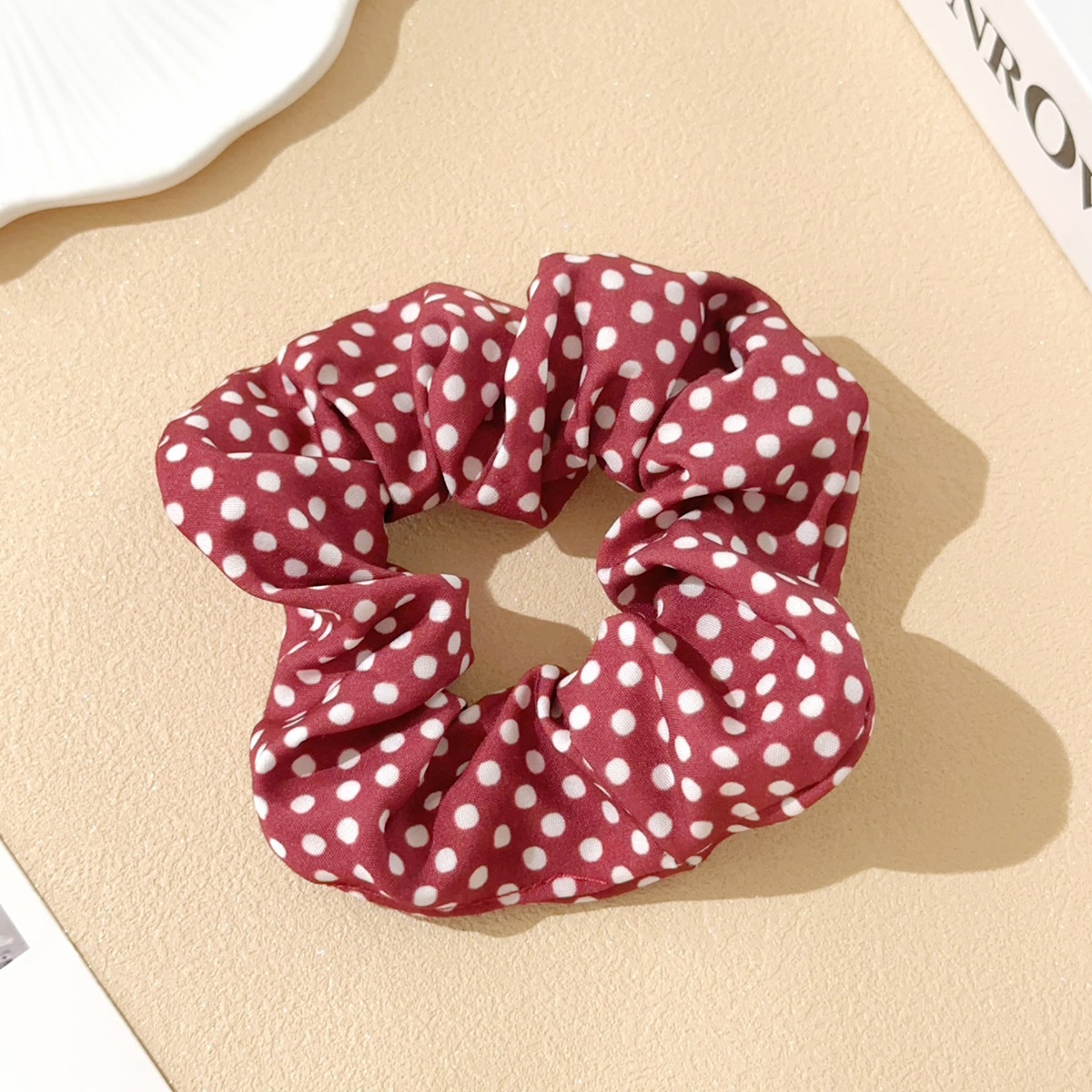 Women's Versatile Cloth Elastic Bun Hair Ties Retro Polka Dot