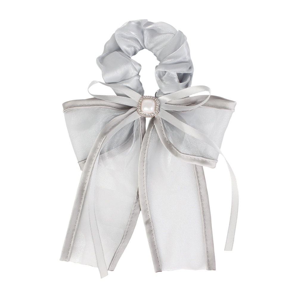 Women's Elegant Lace Mesh Hair Tie Princess Pearl Bowknot Multi-Color