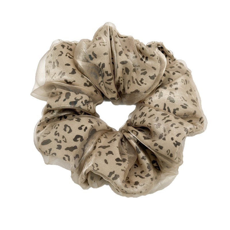 Women's Winter Soft Gauze Hair Tie Accessories Retro Leopard Print