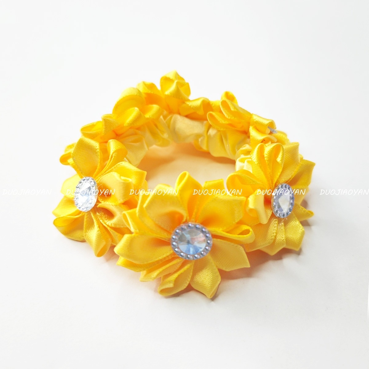 Women's Handmade Fabric Vacation Hair Tie Bun Maker Multi-Color Floral