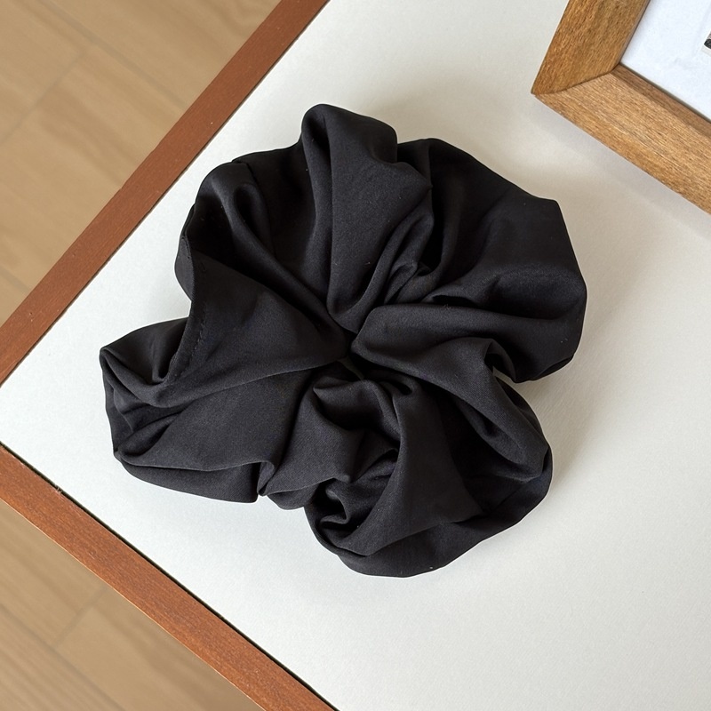 Women Creamy Glossy Cloth Scrunchies Low Ponytail Hair Ties Solid Color