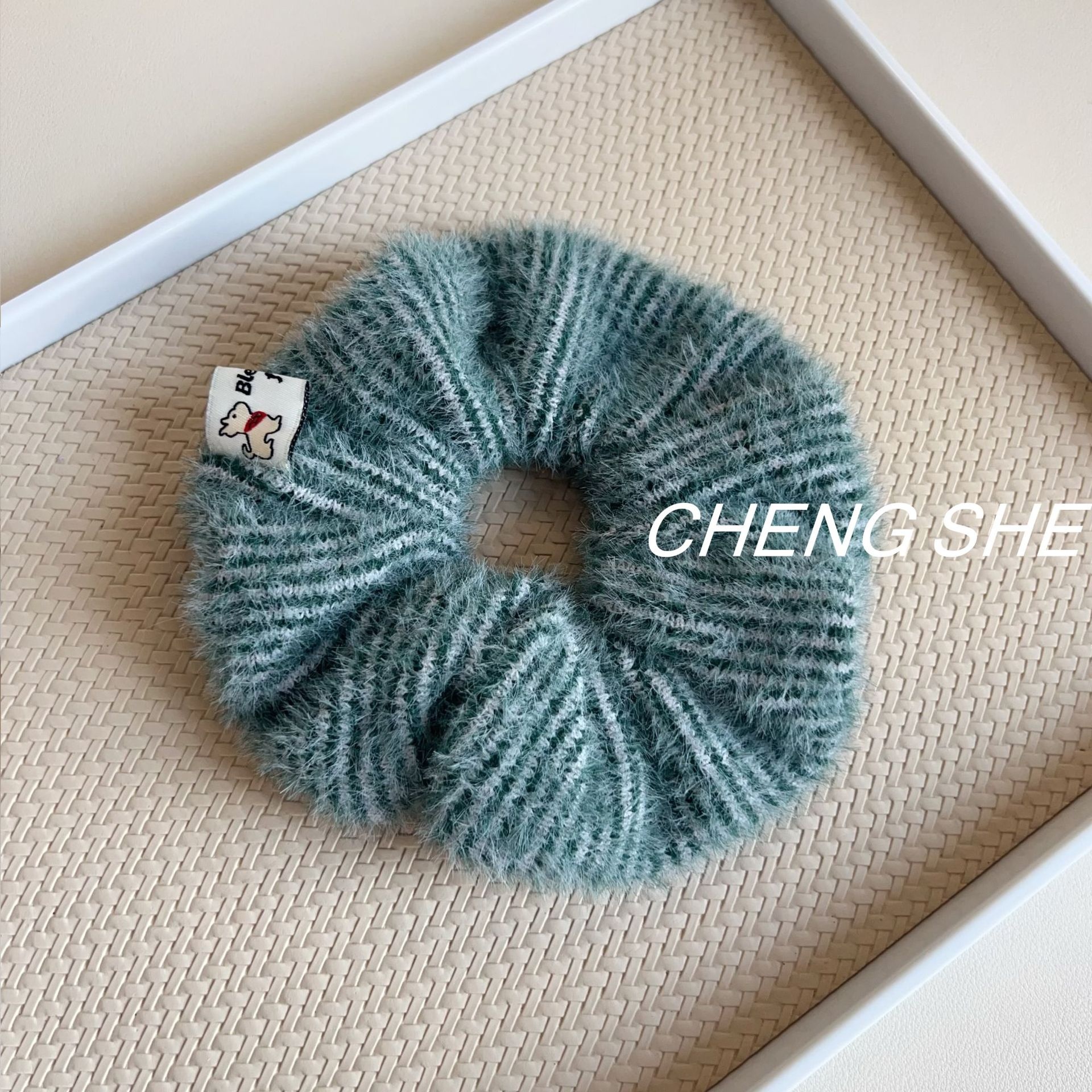 Women's Soft Knitted Yarn Hair Ties Cozy Winter Gentle Big Bow Hair Bands