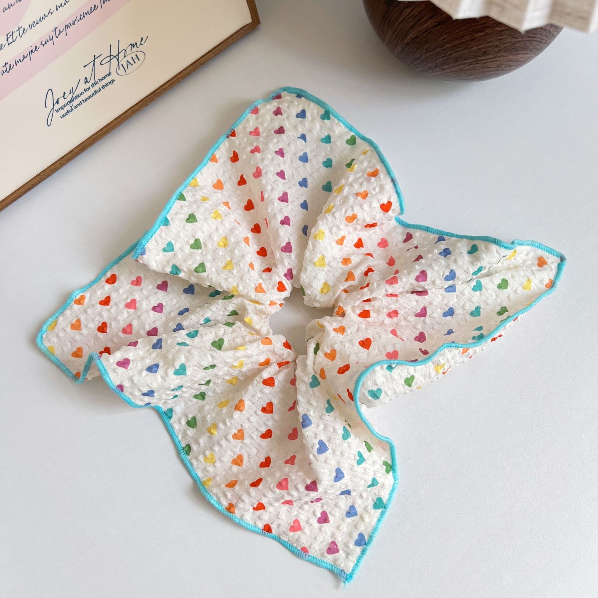 Women's Sweet Daily Cloth Hair Tie Scrunchie Heart Shape Pattern