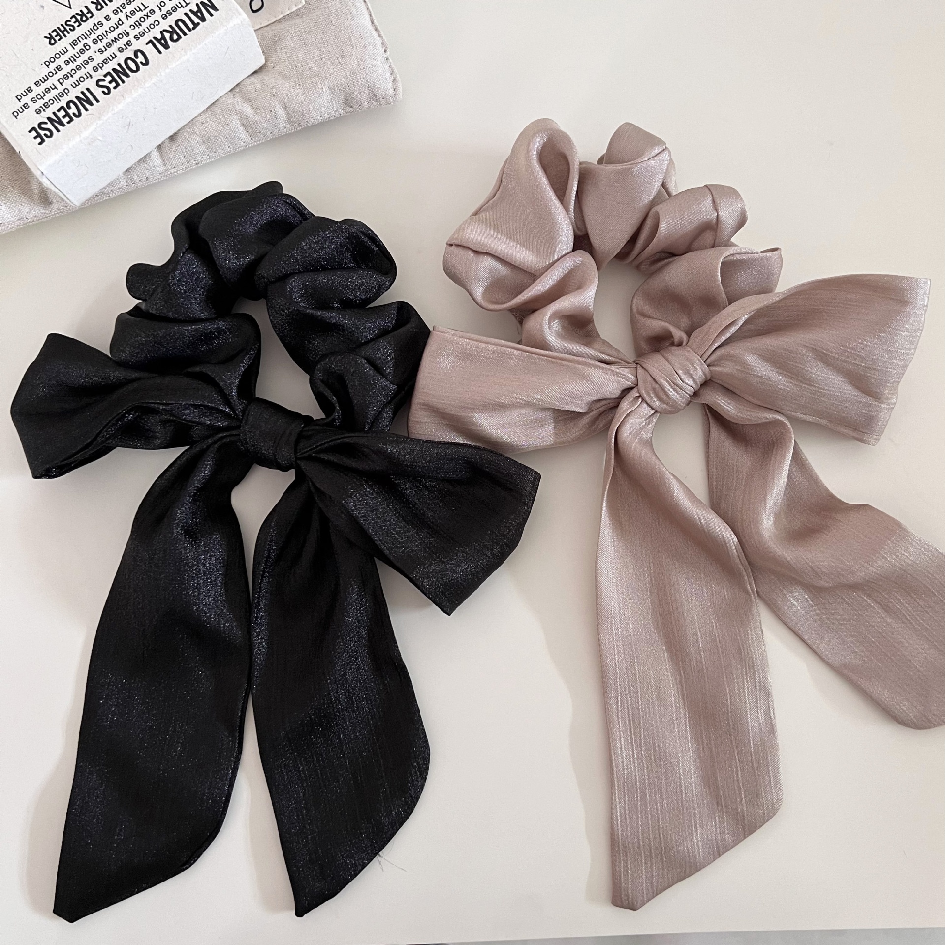 Shiny Satin Headband For Women, French Low Ponytail Hair Bun Hair Tie, Multifunctional Hair Accessory, Bow Hairband Suitable For Girls