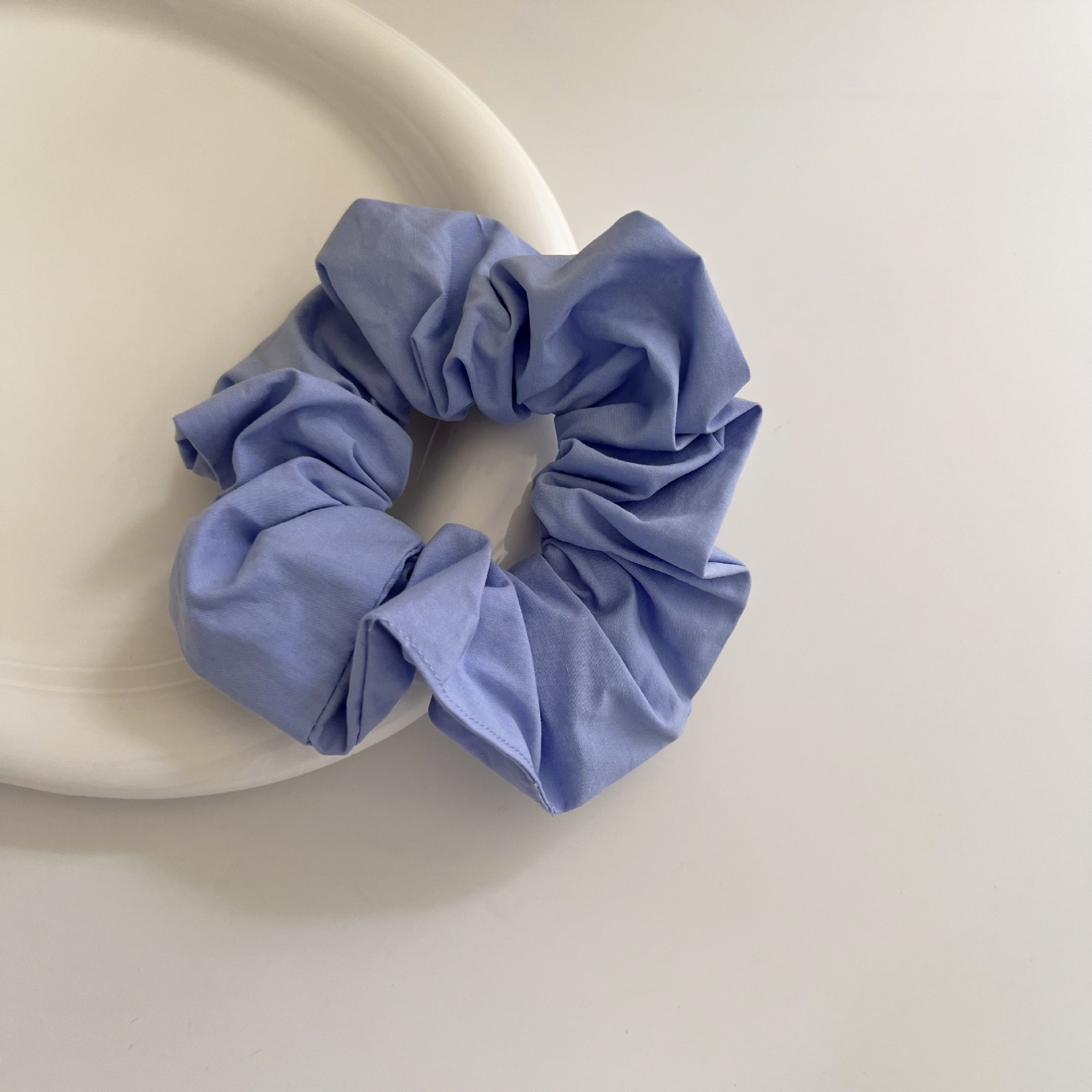 Women's Elegant Cloth Scrunchie Ponytail Holder Solid Colorful