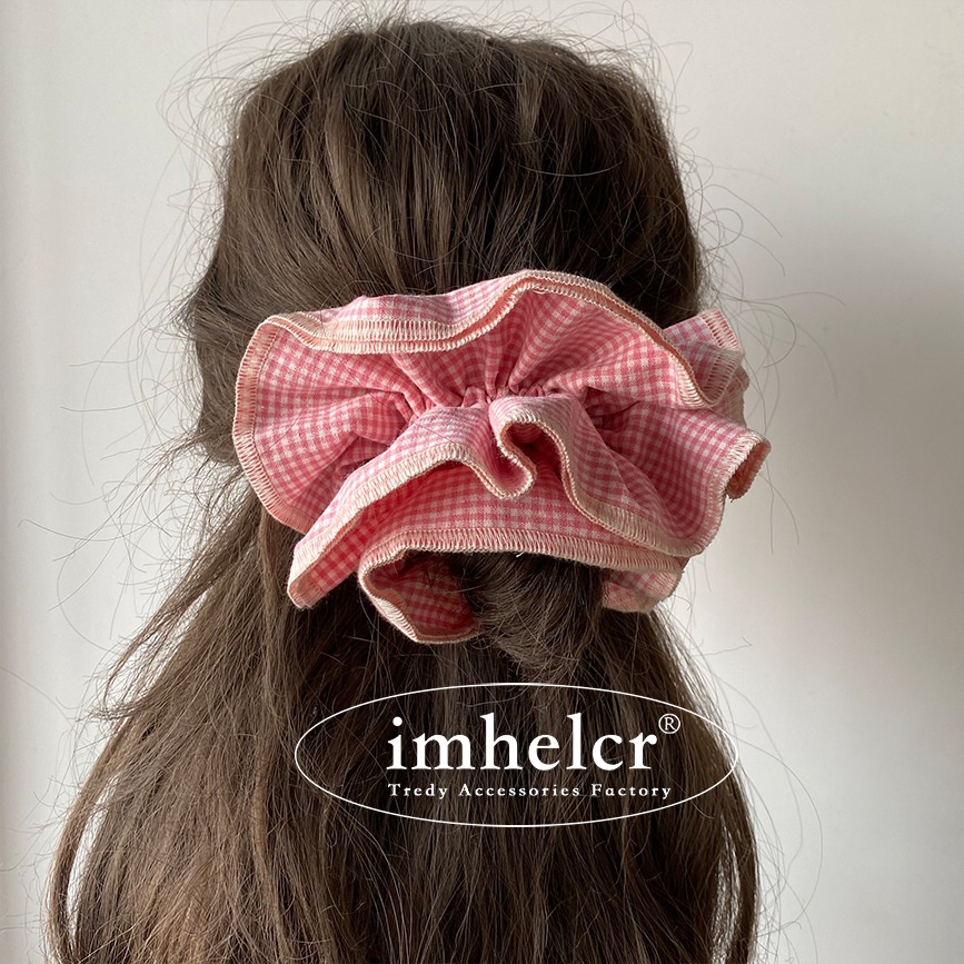 Women's Everyday Summer Cloth Hair Tie Pink Purple Color Block Plaid