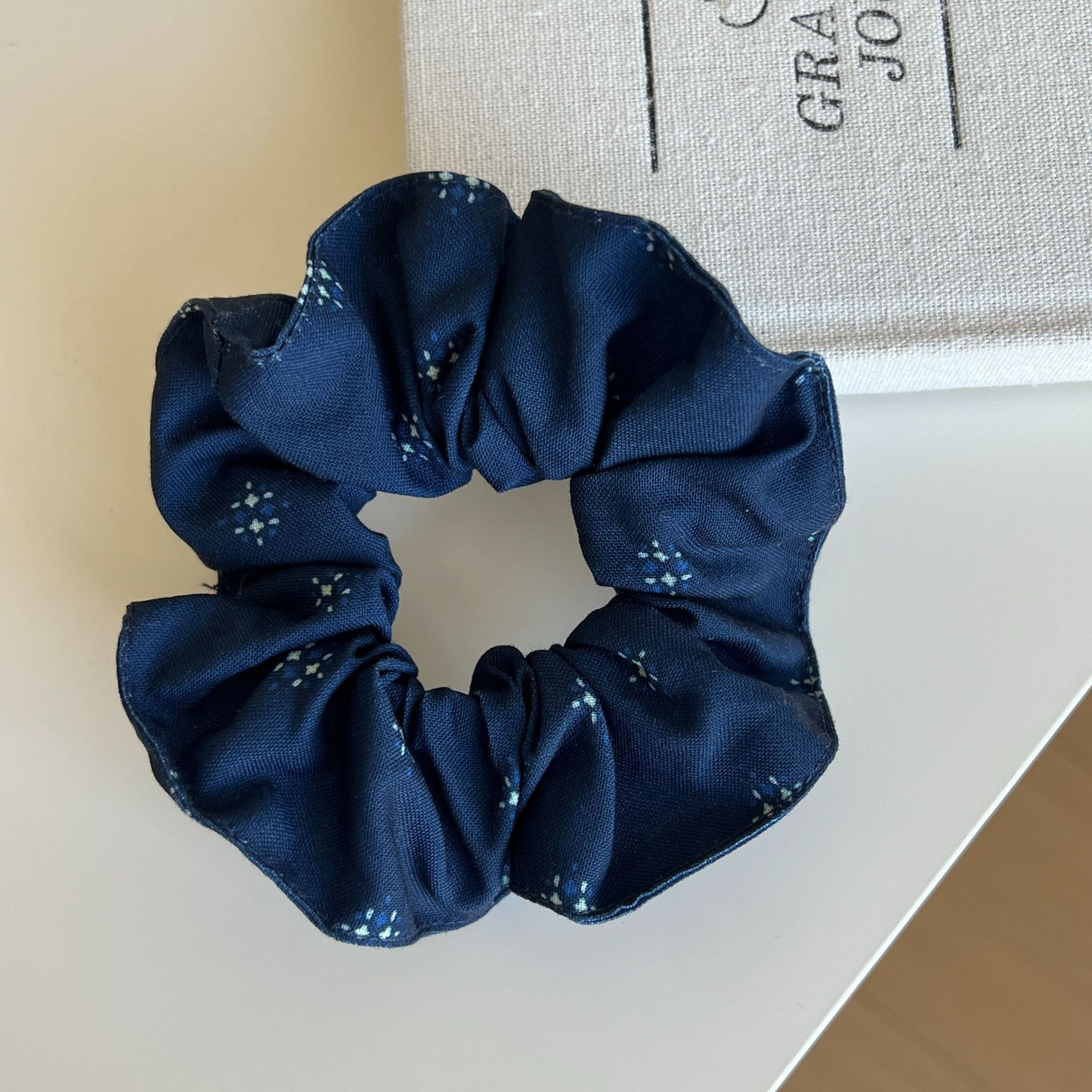 Women's Elegant Fabric Scrunchie Hair Tie Triangle Clip Galaxy Polka Dots